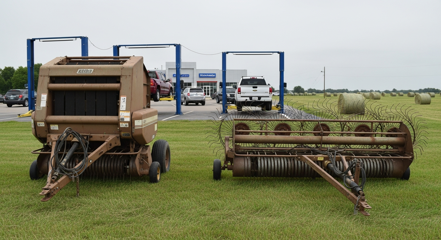 Non-running truck sitting in a field