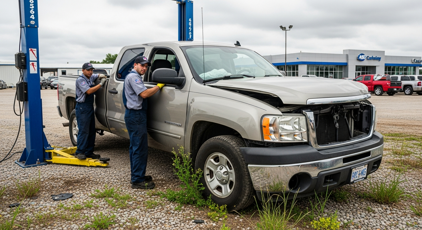 Wrecked pickup truck bought for cash
